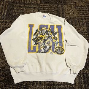 Vintage LSU Tigers Crewneck White